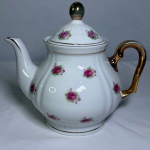 Vintage Nasco Minamiyama Seitosho English Rose Electric Porcelain Teapot Japan